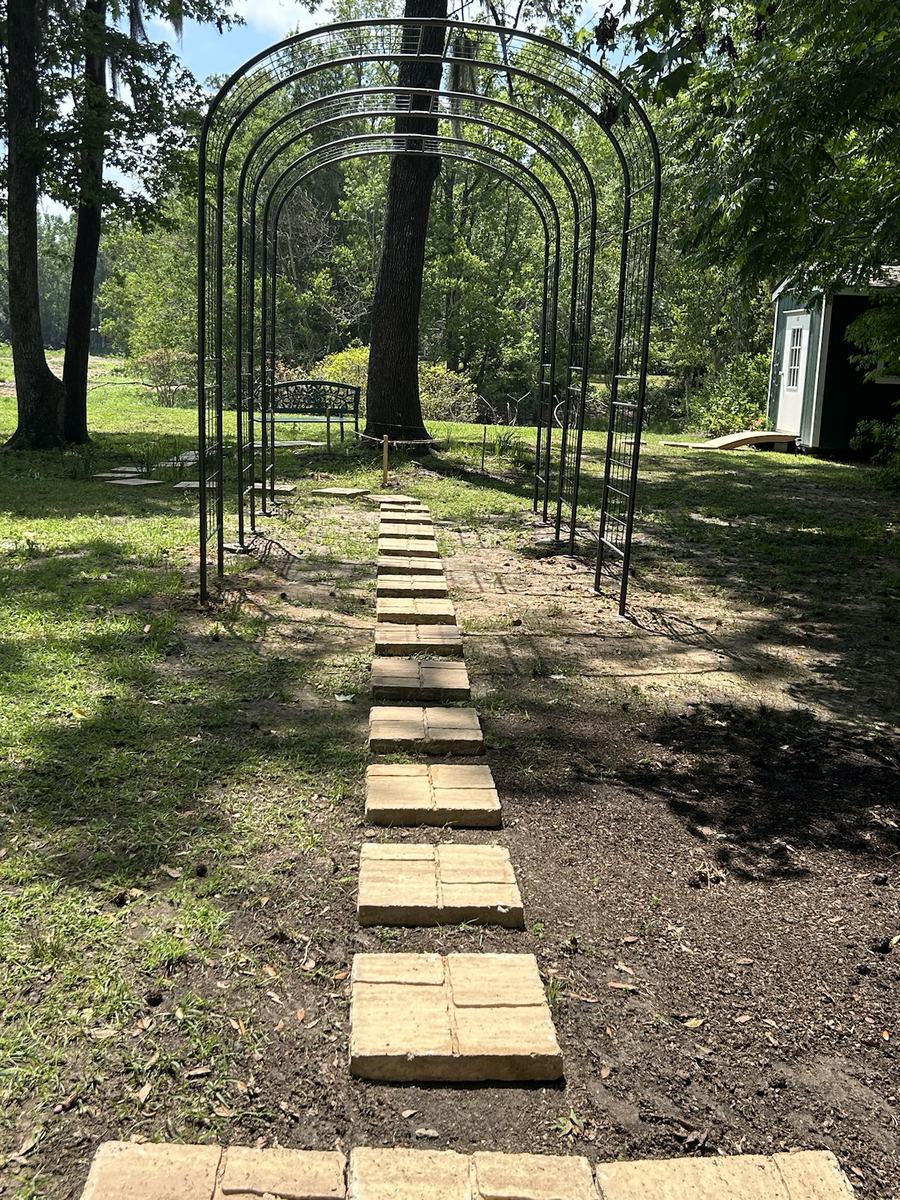 The arches are erected at Oaklane Garden