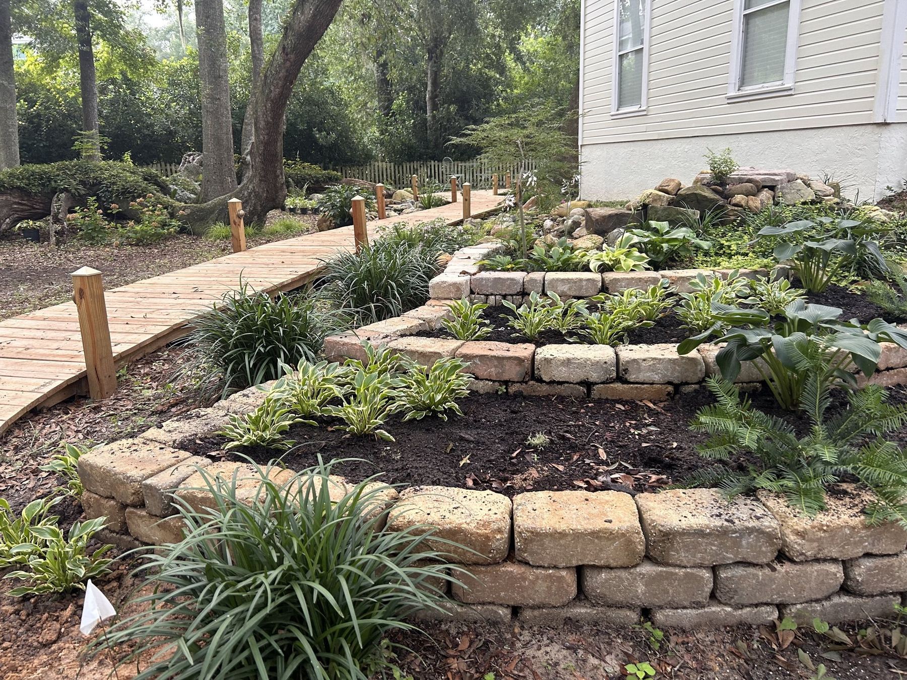 The Waterfall Garden is planted at Oaklane Garden
